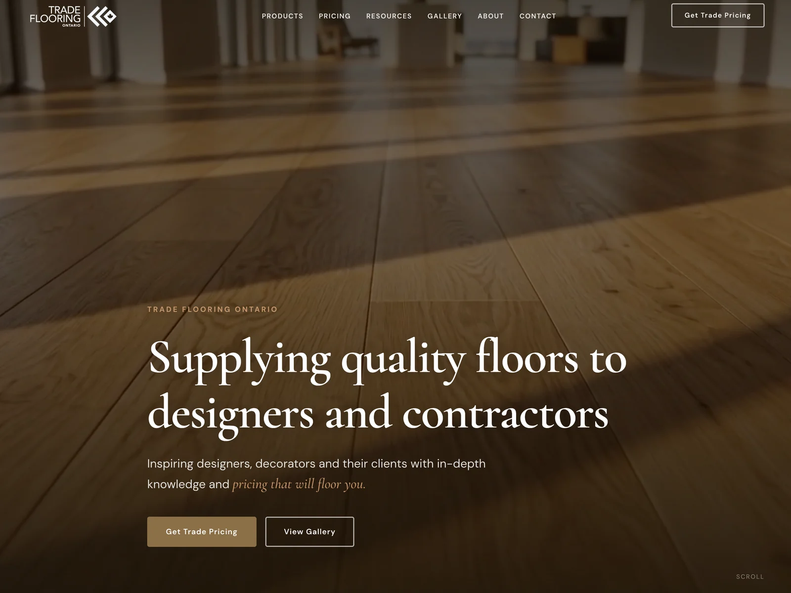 Trade Flooring Ontario — custom flooring contractor website